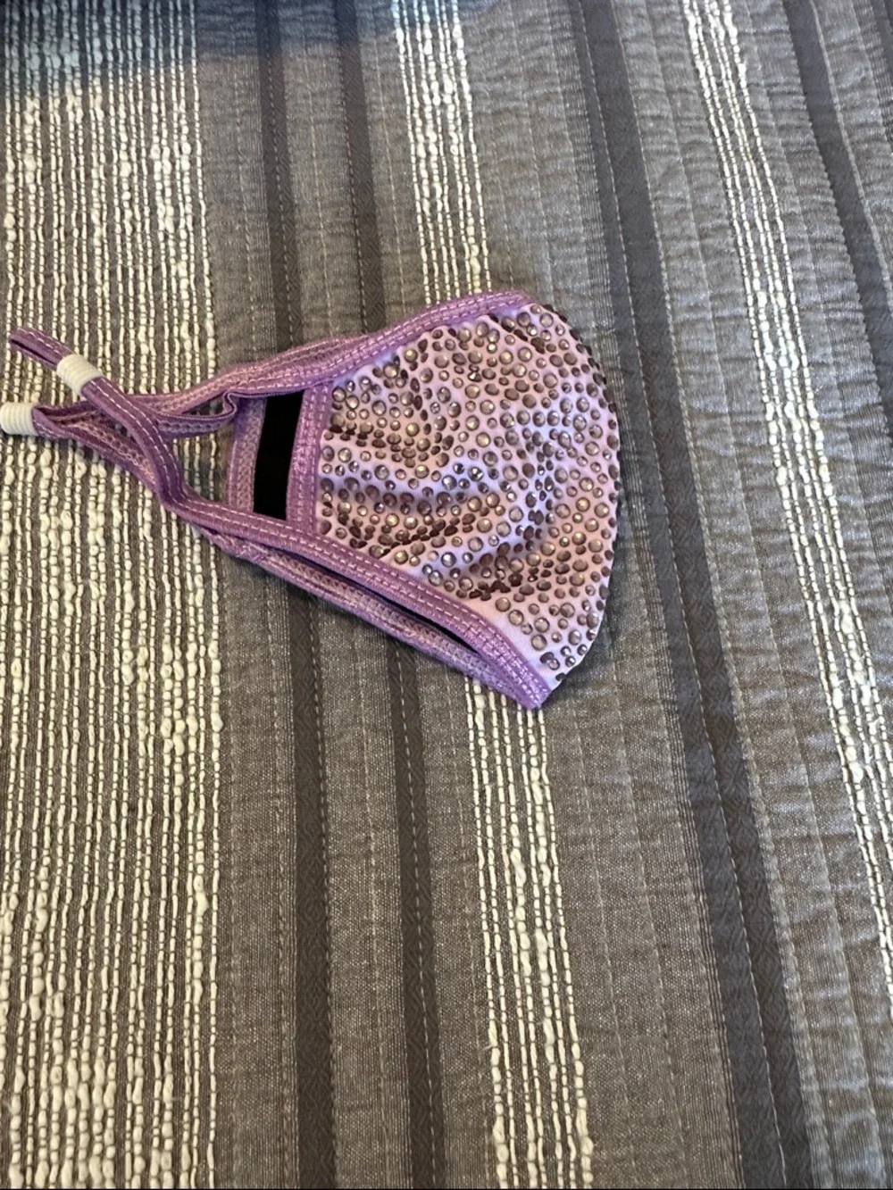 NWOT Purple Rhinestone Embellished Women's Face Mask